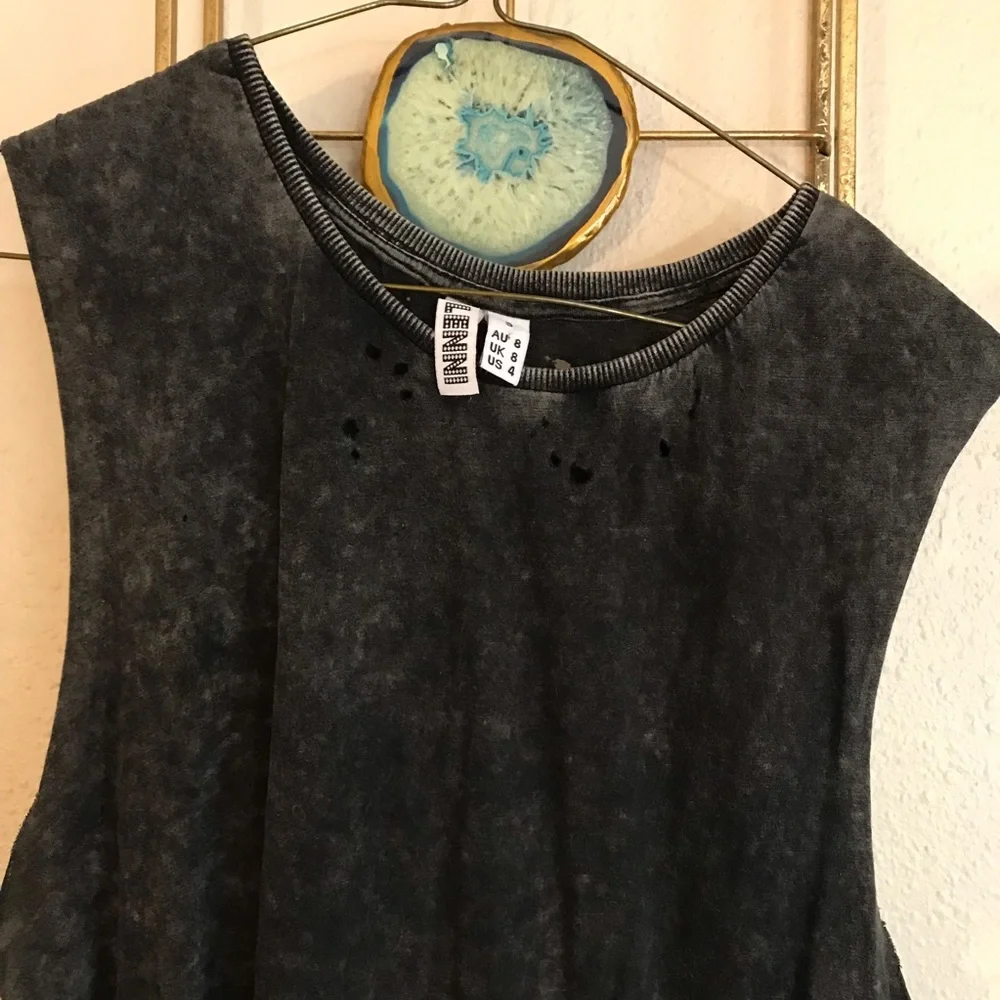 Washed Grey Distressed Tank - Picture 3 of 6